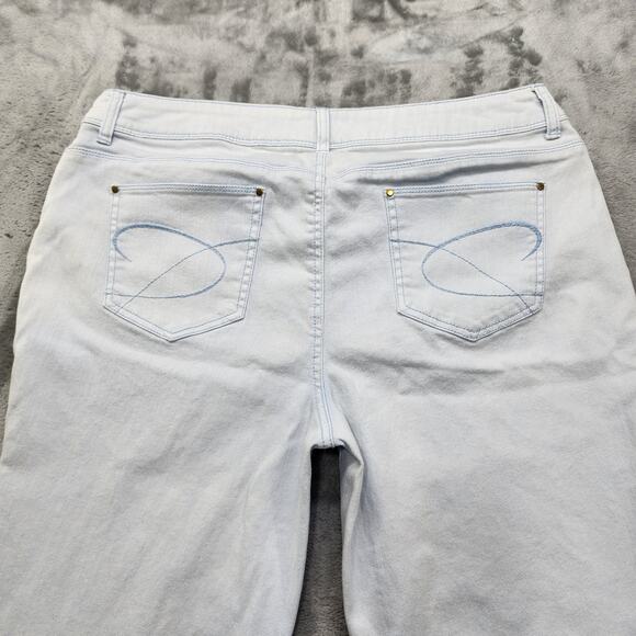 Chicos Jeans Womens 2.5 L/14 Blue Light Wash Platinum Mid Rise Slim Straight Leg - Picture 5 of 14